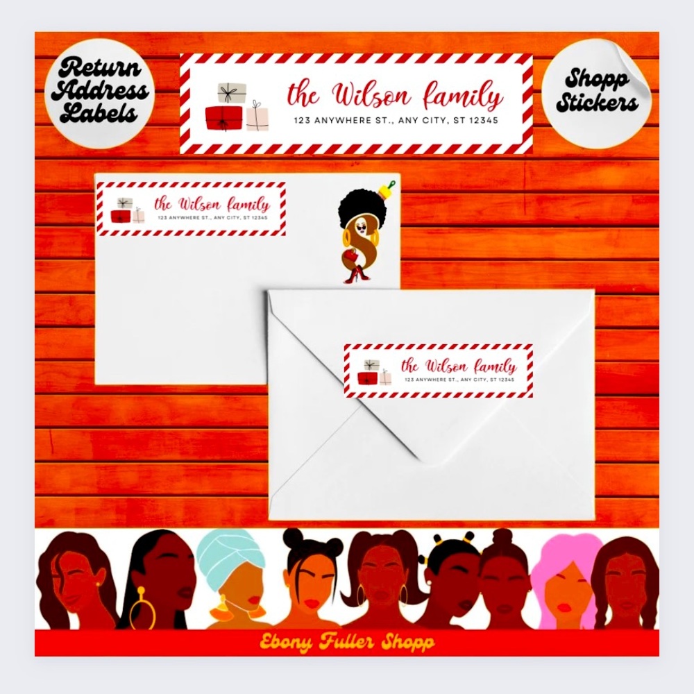 90 Christmas gifts return address labels custom stickers.  Sticker labels cust…